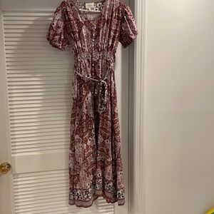 Bohme boho style short sleeve maxi dress - NWOT